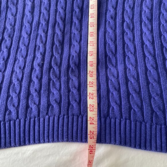 Lands End Womens 3XL Plus Crewneck Sweater 100% Cotton Cable Knit - Picture 7 of 10